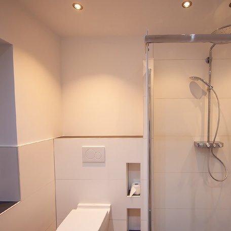 Qboard Bauplatten als Untergrund für Fliesen und Putz an der Badezimmerwand