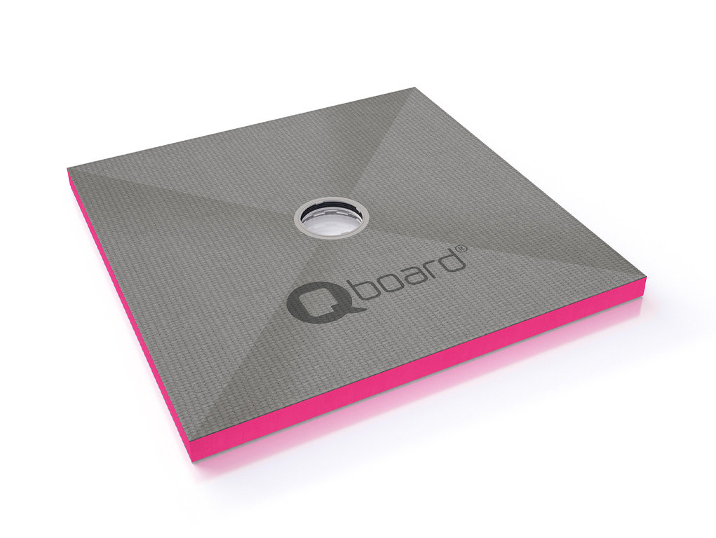 Qboard® liquid Qboard® liquidDuschelement mit integriertem Gefälle und Punktablauf 900x900 mm
